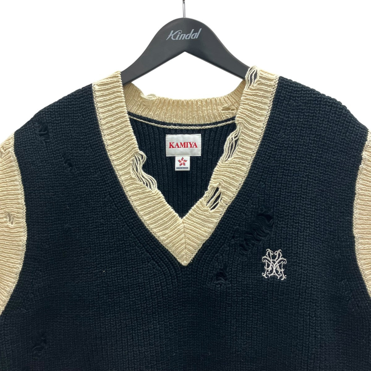 KAMIYA School V-neck Vest ニットベスト 古着・中古-3枚目のアイテム画像