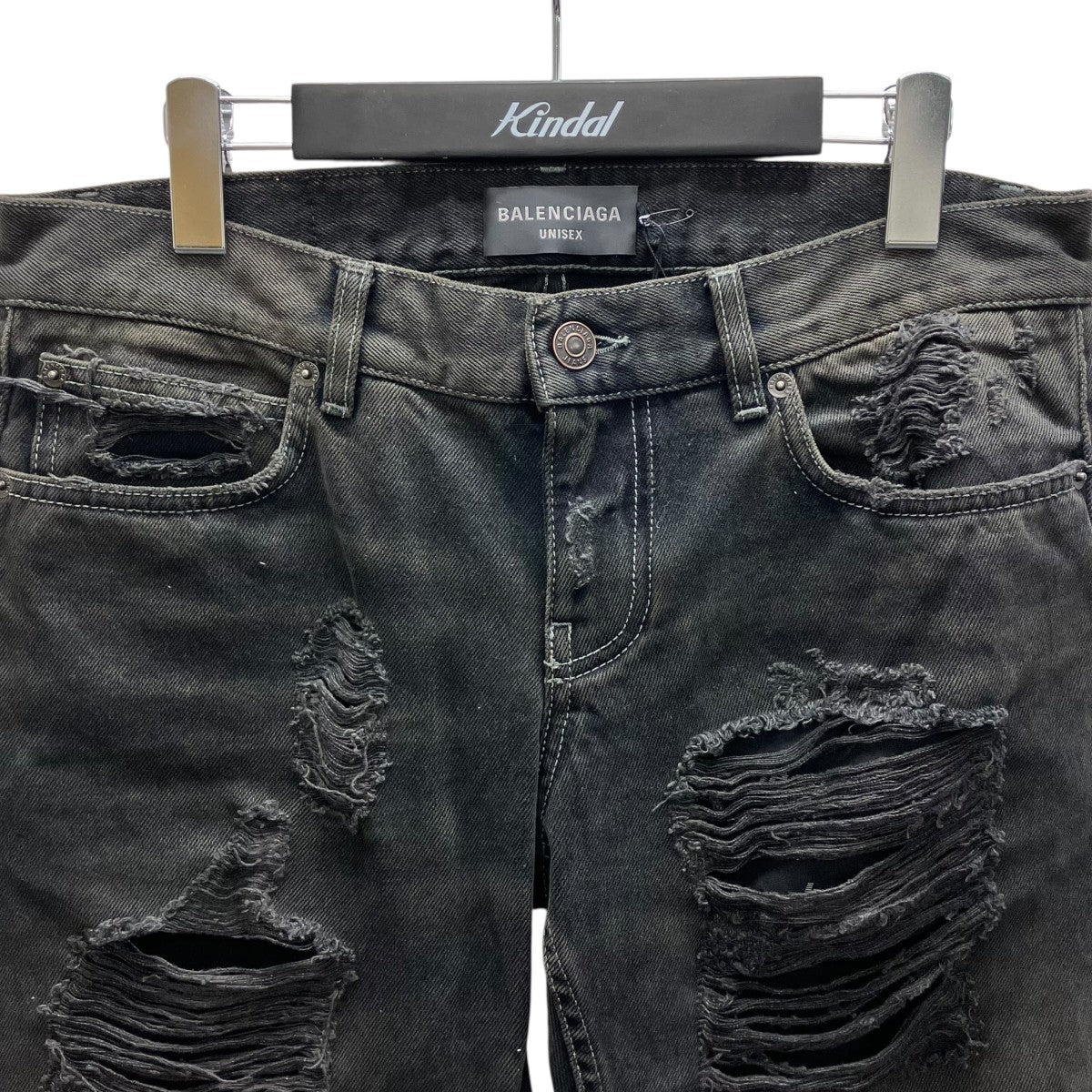 BALENCIAGA ローライズダメージデニムパンツ 古着・中古-2枚目のアイテム画像