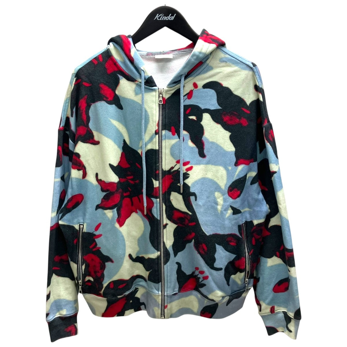 DRIES VAN NOTEN 総柄ジップパーカー 古着・中古-1枚目のアイテム画像