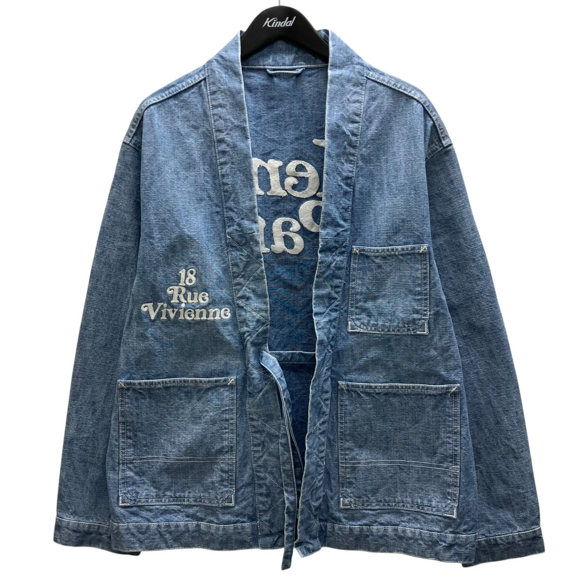 KENZO STONE BLEACHED BLUE DENIM KIMONO JACKET キモノデニムジャケット 古着・中古-1枚目のアイテム画像