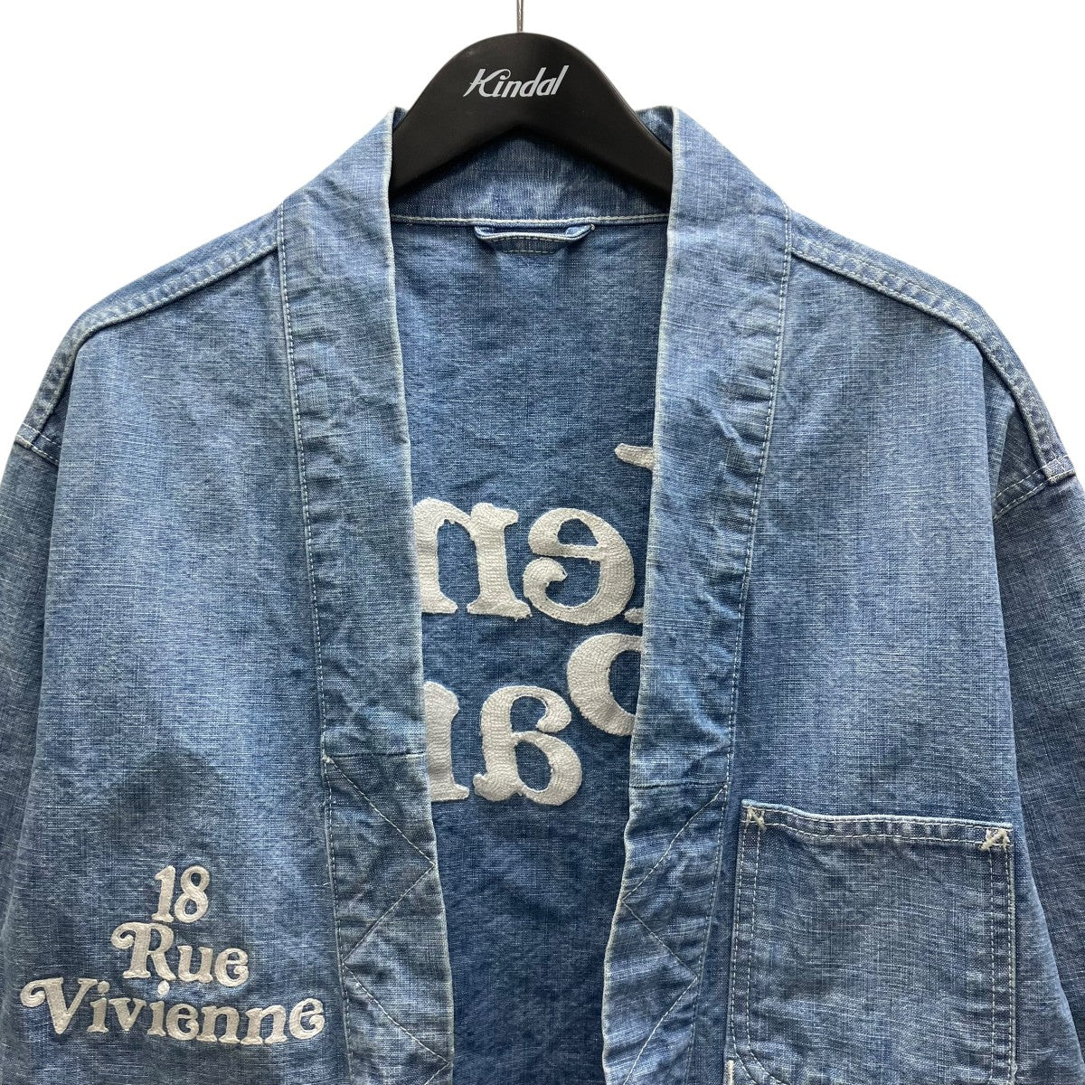 KENZO STONE BLEACHED BLUE DENIM KIMONO JACKET キモノデニムジャケット 古着・中古-3枚目のアイテム画像