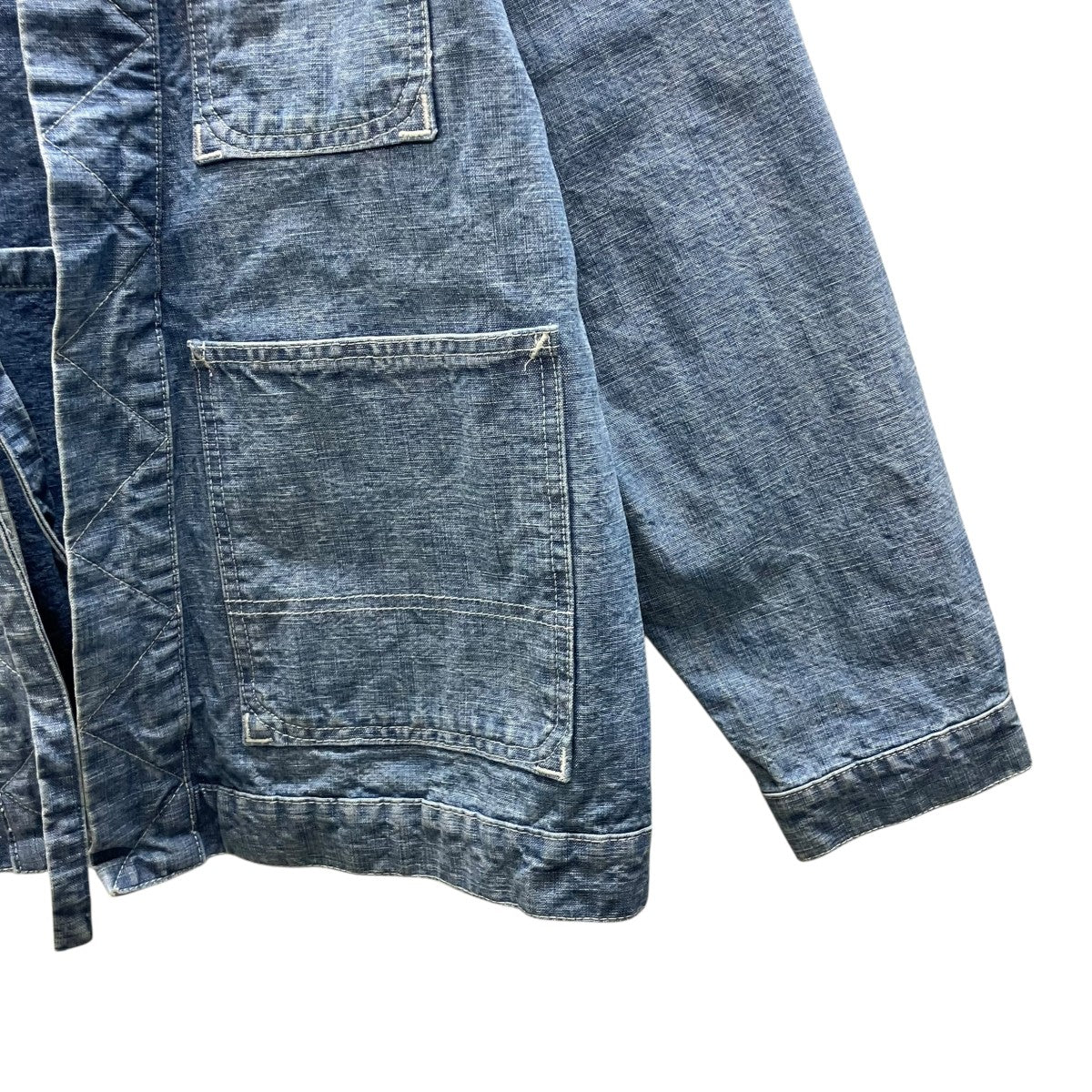 KENZO STONE BLEACHED BLUE DENIM KIMONO JACKET キモノデニムジャケット 古着・中古-5枚目のアイテム画像