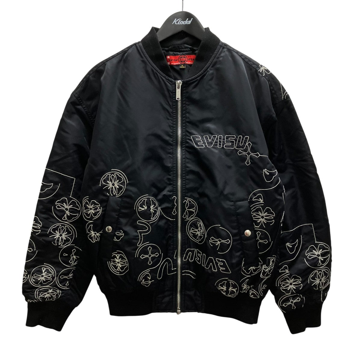 Black Embroidered Bomber Jacket MA-1ジャケット