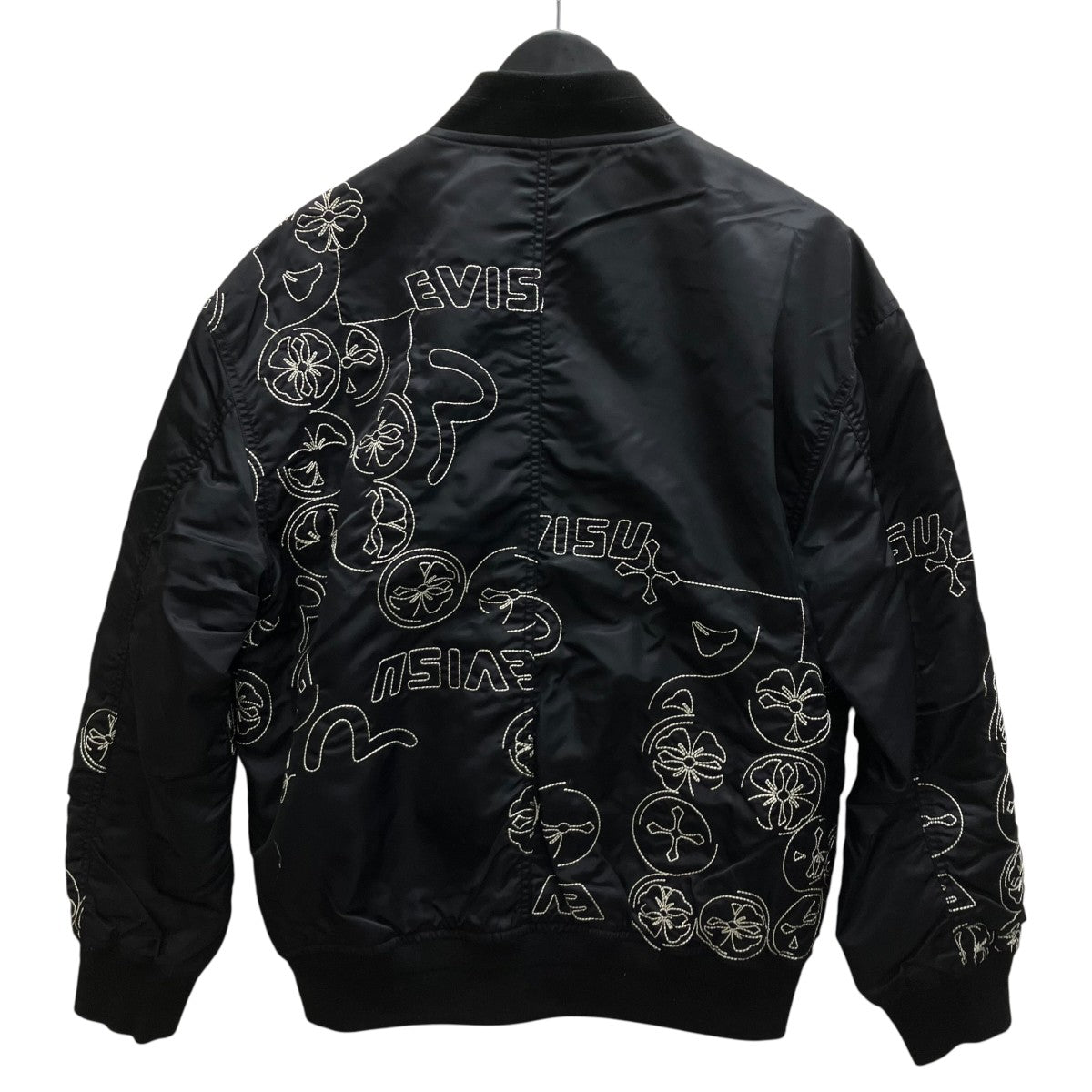 Black Embroidered Bomber Jacket MA-1ジャケット