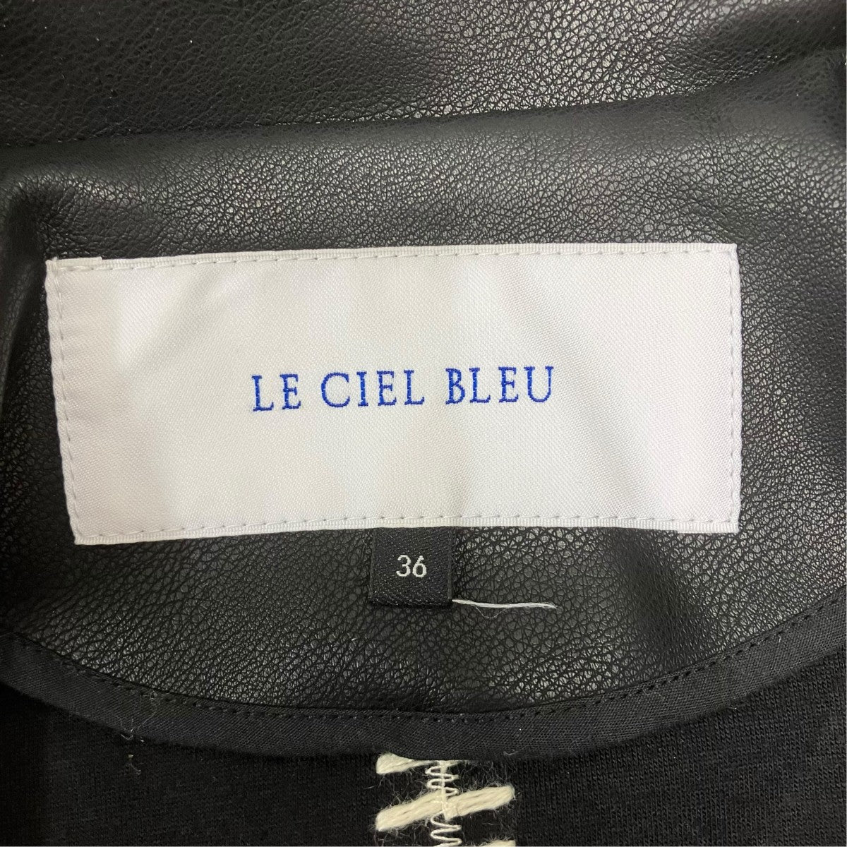 LE CIEL BLEU ステッチ刺繍フェイクレザージャケット 古着・中古-6枚目のアイテム画像
