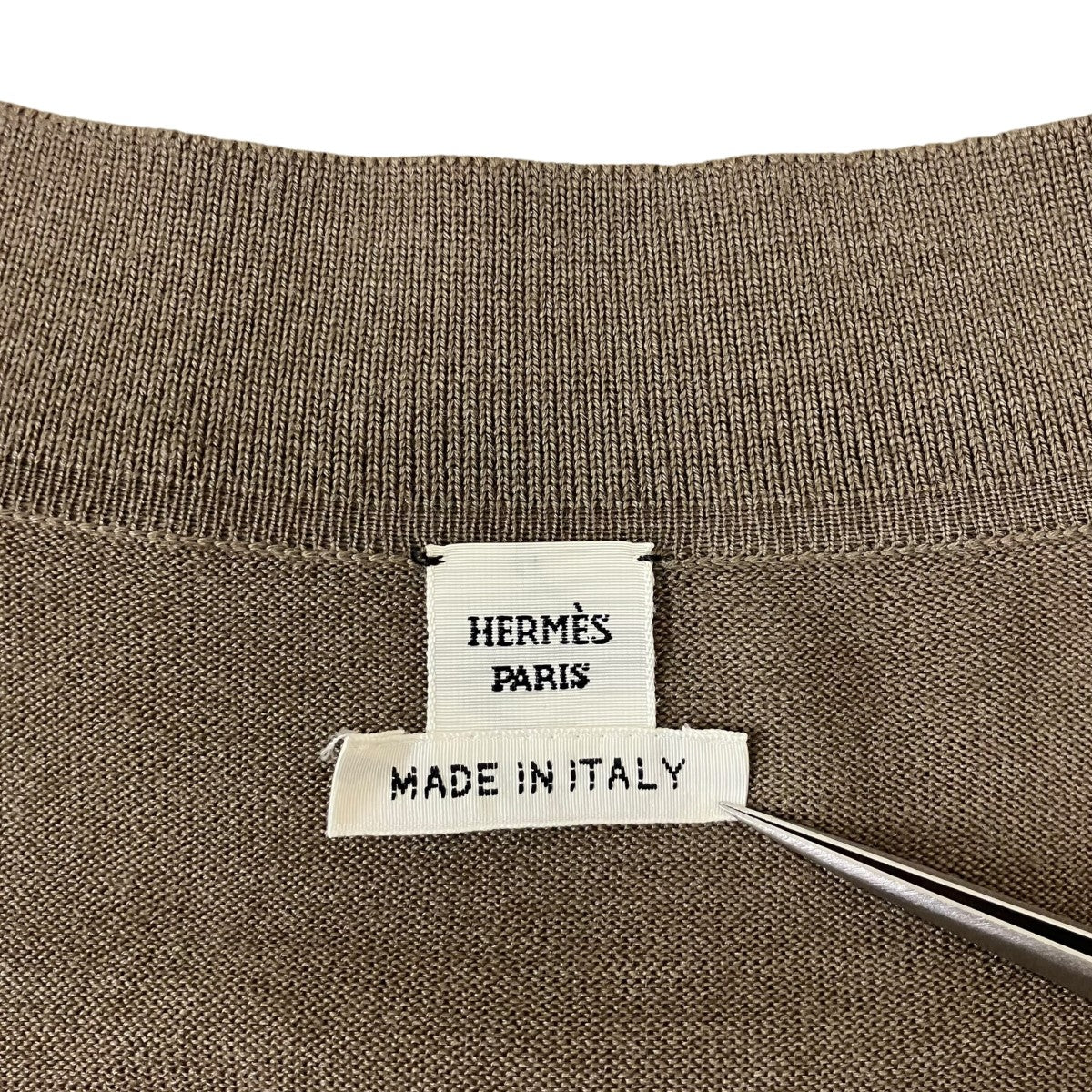 HERMES ツイルレーヌ カーディガン 古着・中古-8枚目のアイテム画像