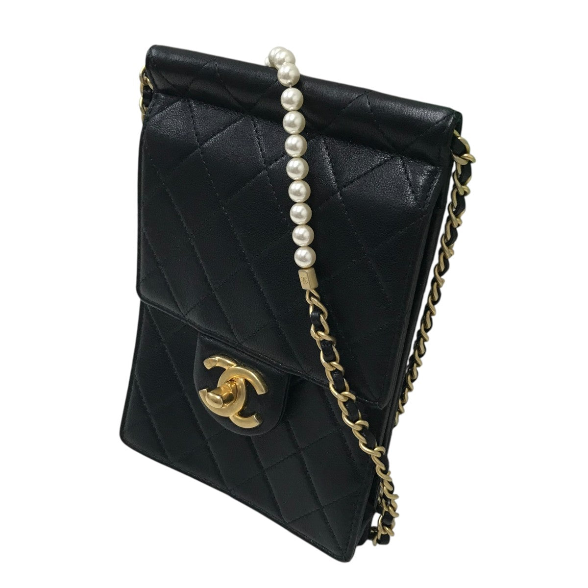 CHANEL マトラッセ パール チェ―ン ショルダーポーチ 古着・中古-1枚目のアイテム画像