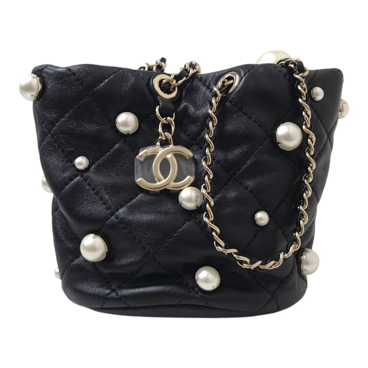 CHANEL パールバスケットバッグ 古着・中古-2枚目のアイテム画像
