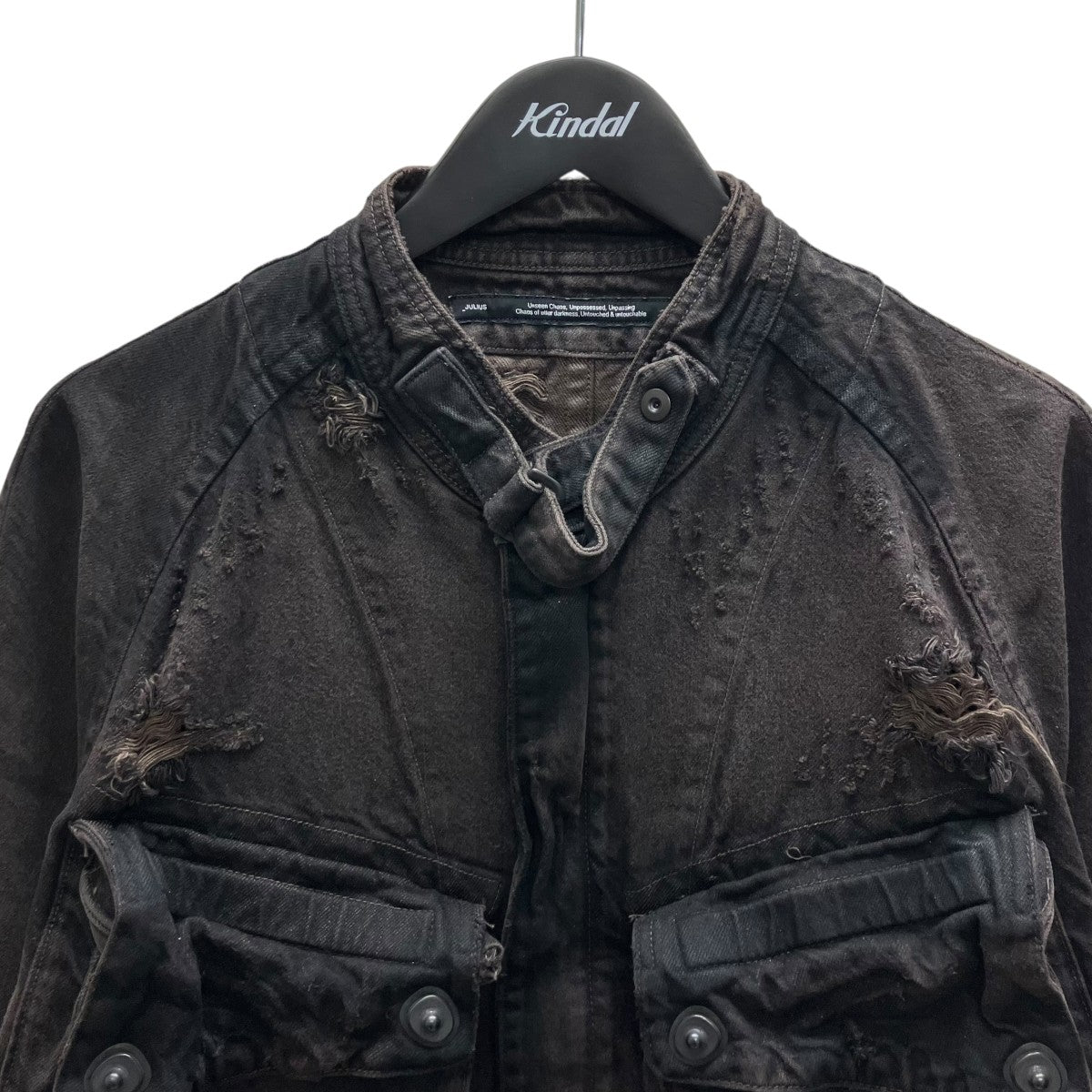 JULIUS 25AW 12OZ DENIM BLOUSON D．BRW ガスマスクジャケット 古着・中古-2枚目のアイテム画像
