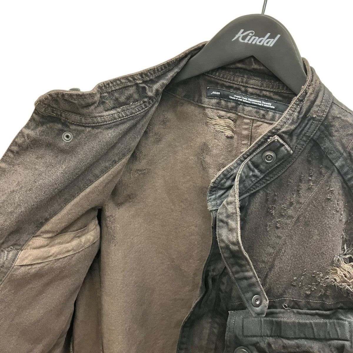 JULIUS 25AW 12OZ DENIM BLOUSON D．BRW ガスマスクジャケット 古着・中古-5枚目のアイテム画像