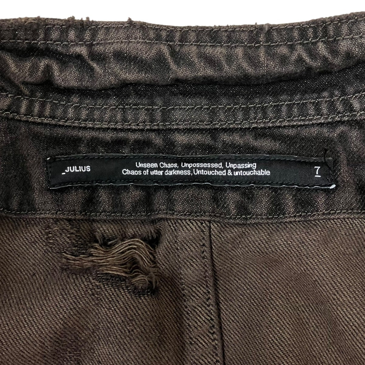 JULIUS 25AW 12OZ DENIM BLOUSON D．BRW ガスマスクジャケット 古着・中古-7枚目のアイテム画像