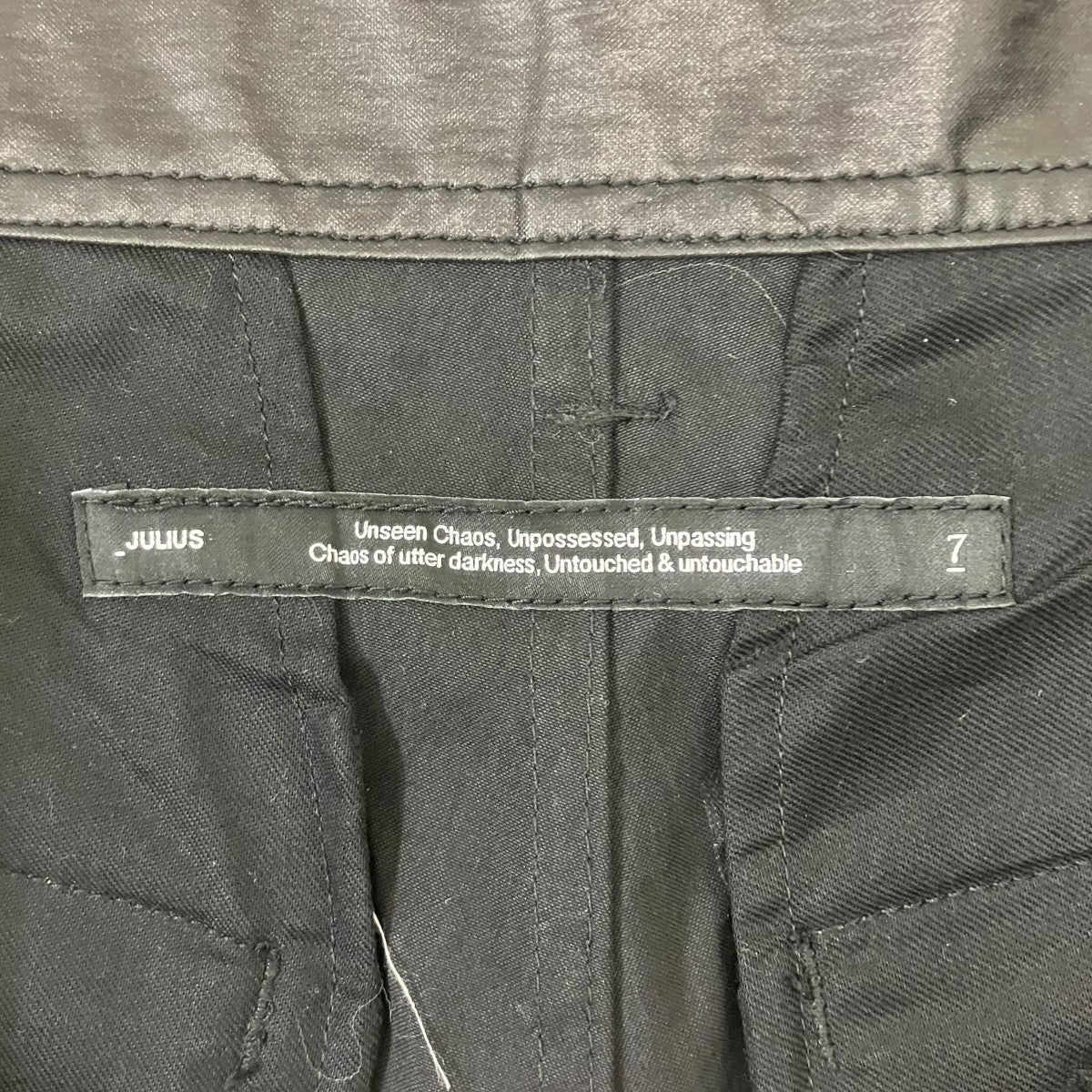 JULIUS 26SS LAMINATED CLOTH PANTS BLK ショートパンツ 古着・中古-4枚目のアイテム画像