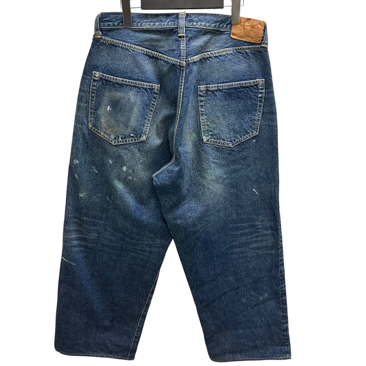 TRADE MARK GOLD RECYCLED WASTE SUVIN COTTON YARN 14oz DENIM 5POCKET WIDE PANTS VINTAGE WASHED ペイント加工ワイドデニムパンツ 古着・中古-3枚目のアイテム画像