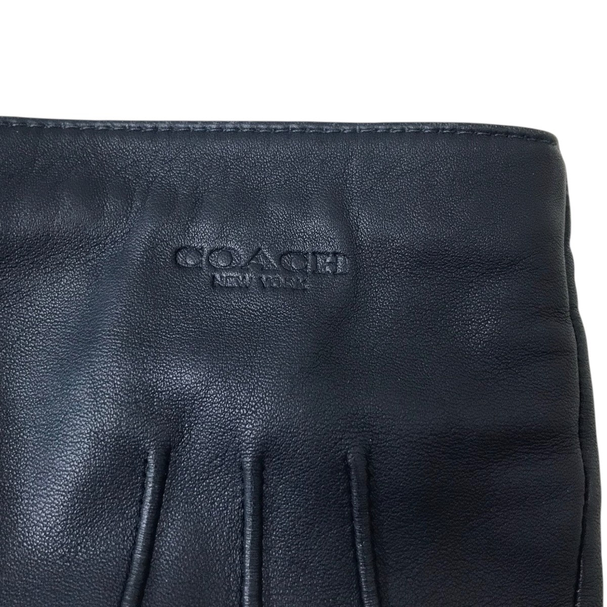 COACH(コーチ) レザーグローブ ネイビー サイズ L｜【公式】カインド