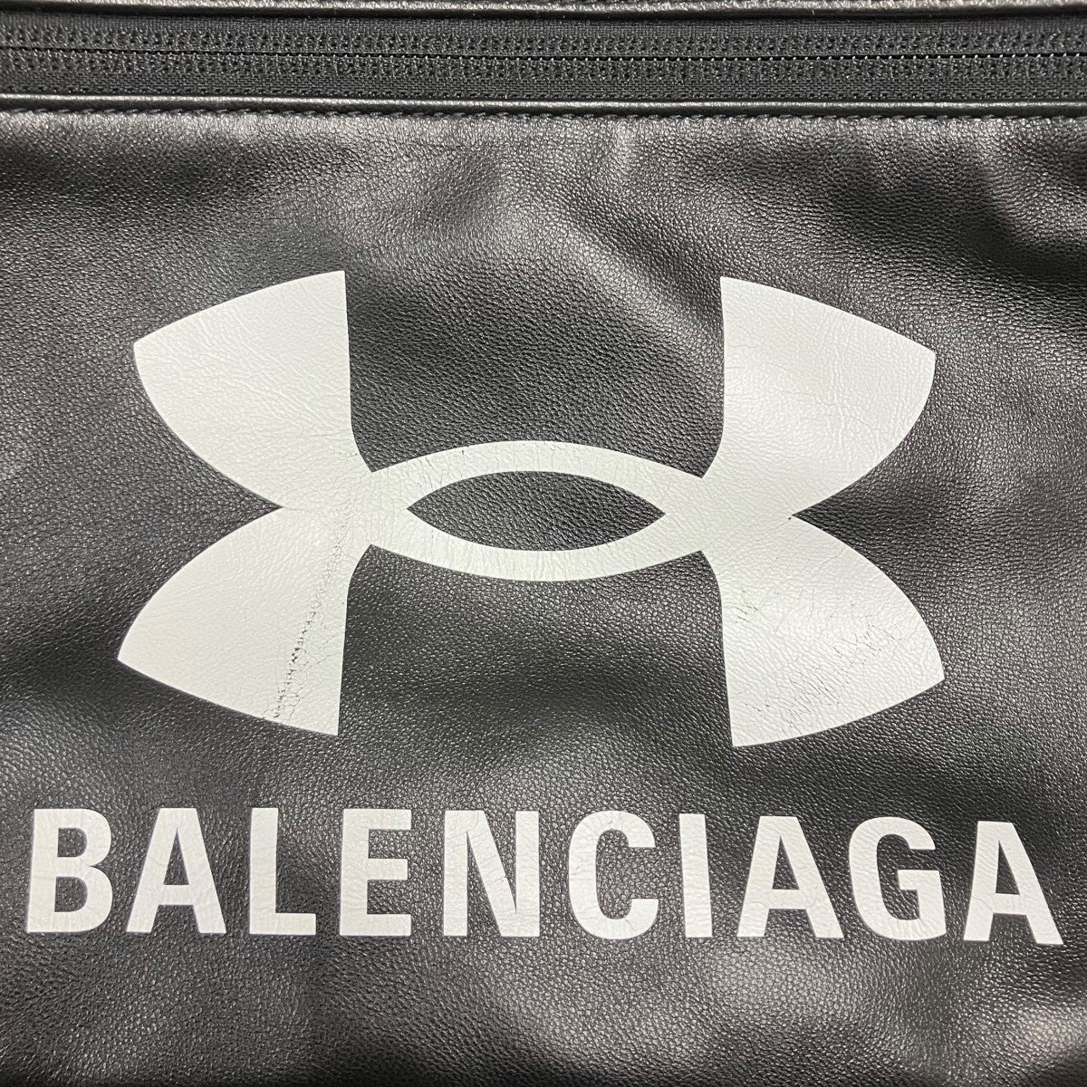 BALENCIAGA×UNDER ARMOUR GYM BAG SMOOTH GLAMOUR LATHER BG BLACK レザージムバッグ 古着・中古-10枚目のアイテム画像
