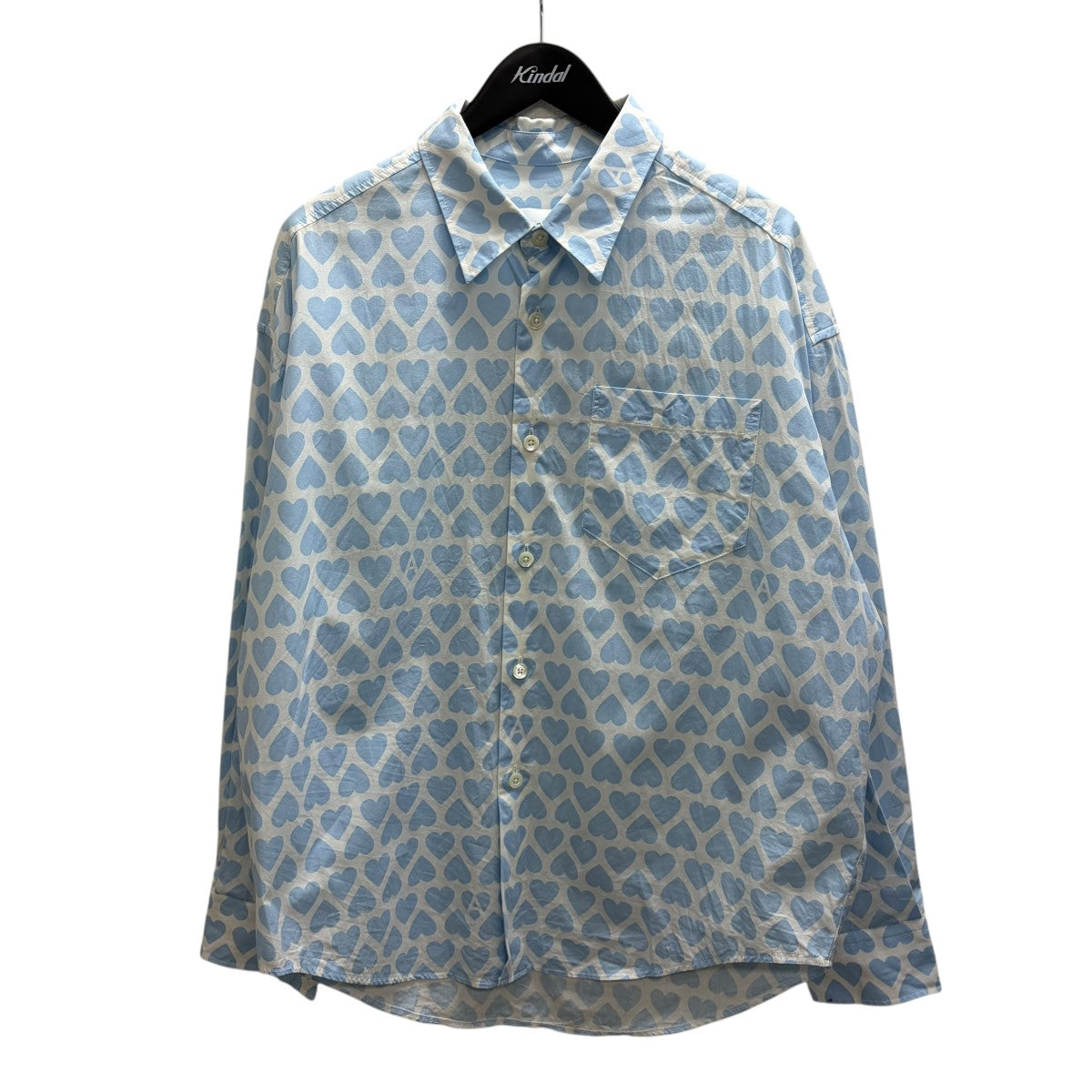 AMI Alexandre Mattiussi ハート総柄シャツ 古着・中古-1枚目のアイテム画像