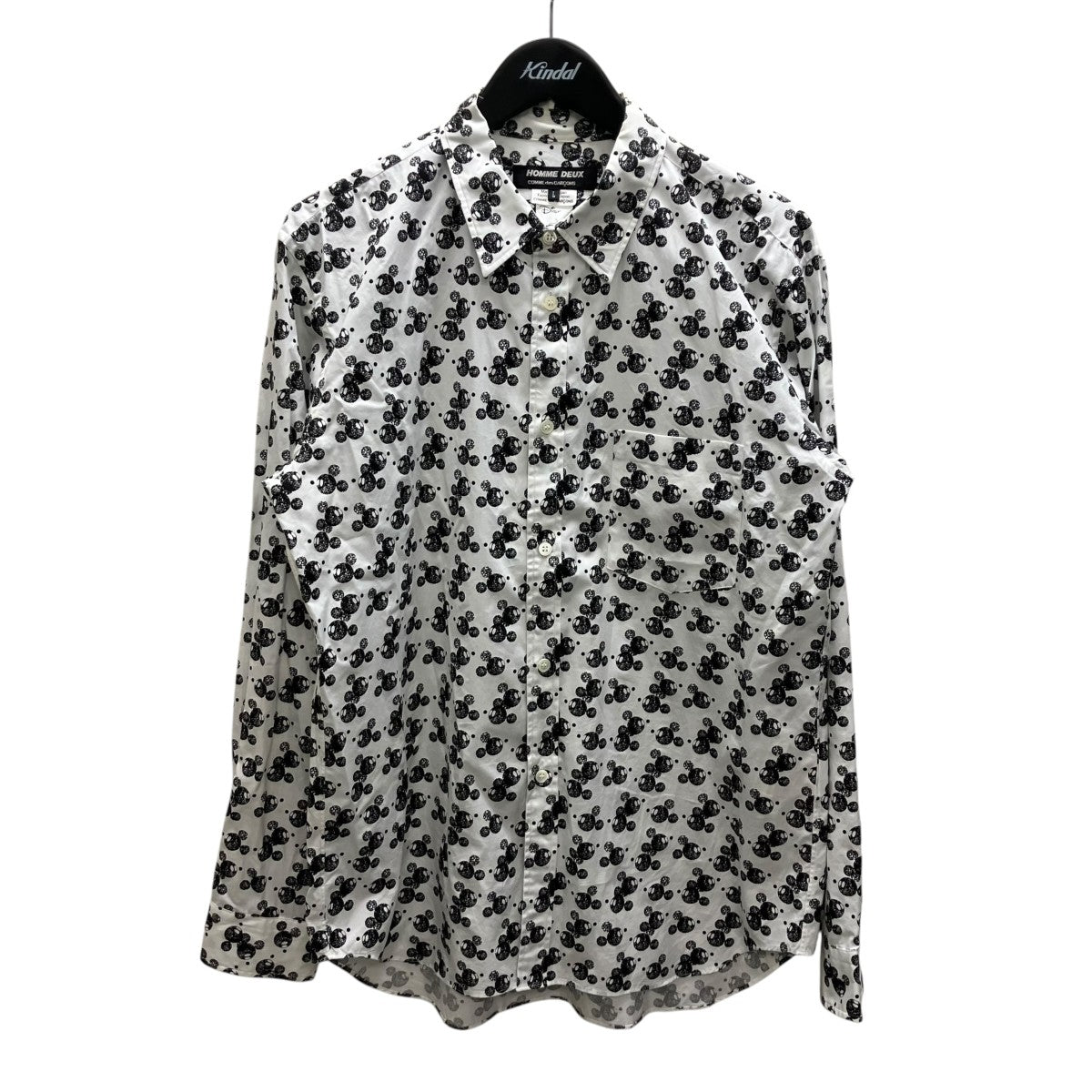 COMME des GARCONS HOMME DEUX×Disney 総柄シャツ DJ-B043 ホワイト