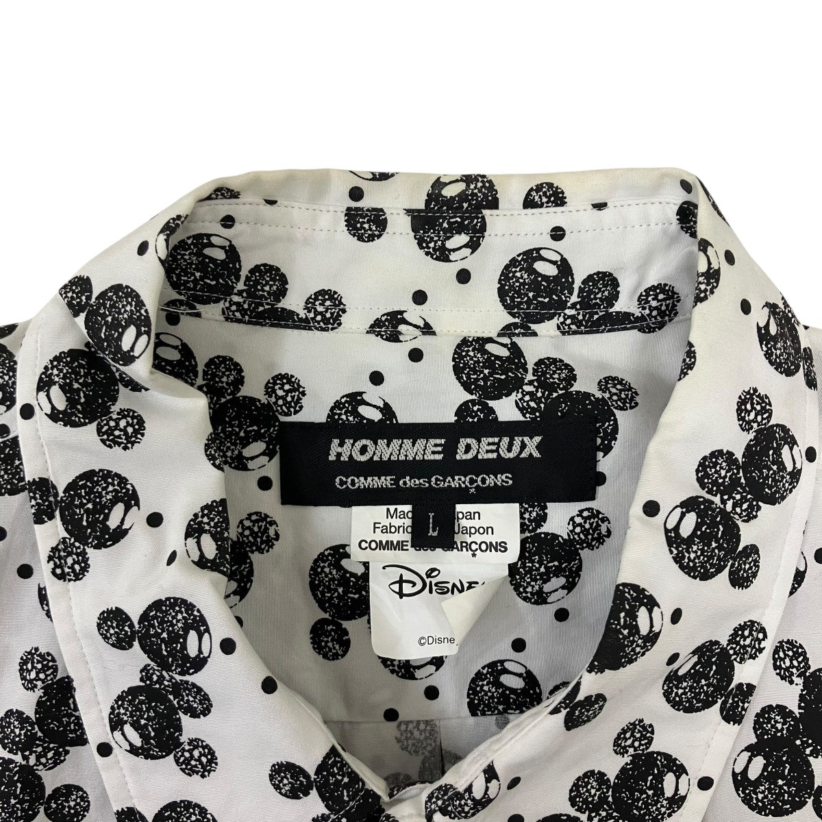 COMME des GARCONS HOMME DEUX×Disney 総柄シャツ DJ-B043 ホワイト