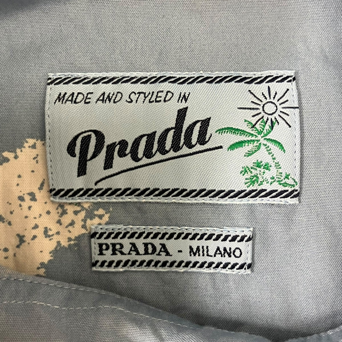 PRADA(プラダ) プリントシャツ UCS224 ブルー サイズ 39｜【公式
