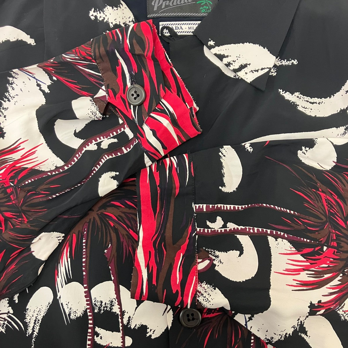 PRADA(プラダ) ボタニカル柄 ハワイアンアロハ長袖シャツ UCM934 S141