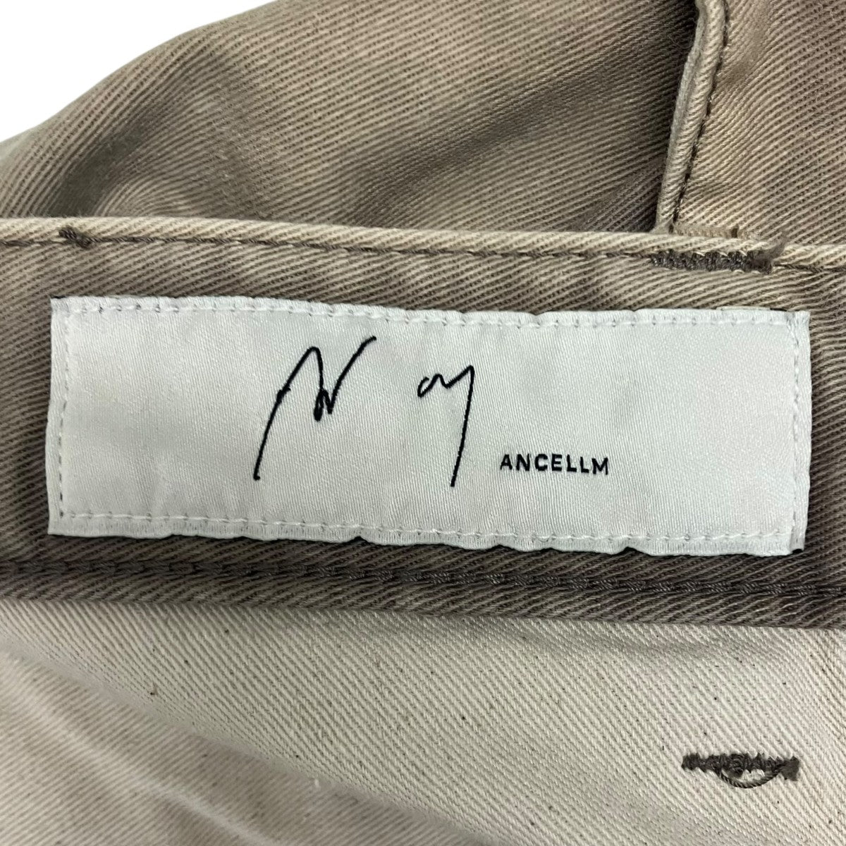 ANCELLM CHINO WIDE SLACKS ダメージ加工ワイドパンツ 古着・中古-6枚目のアイテム画像