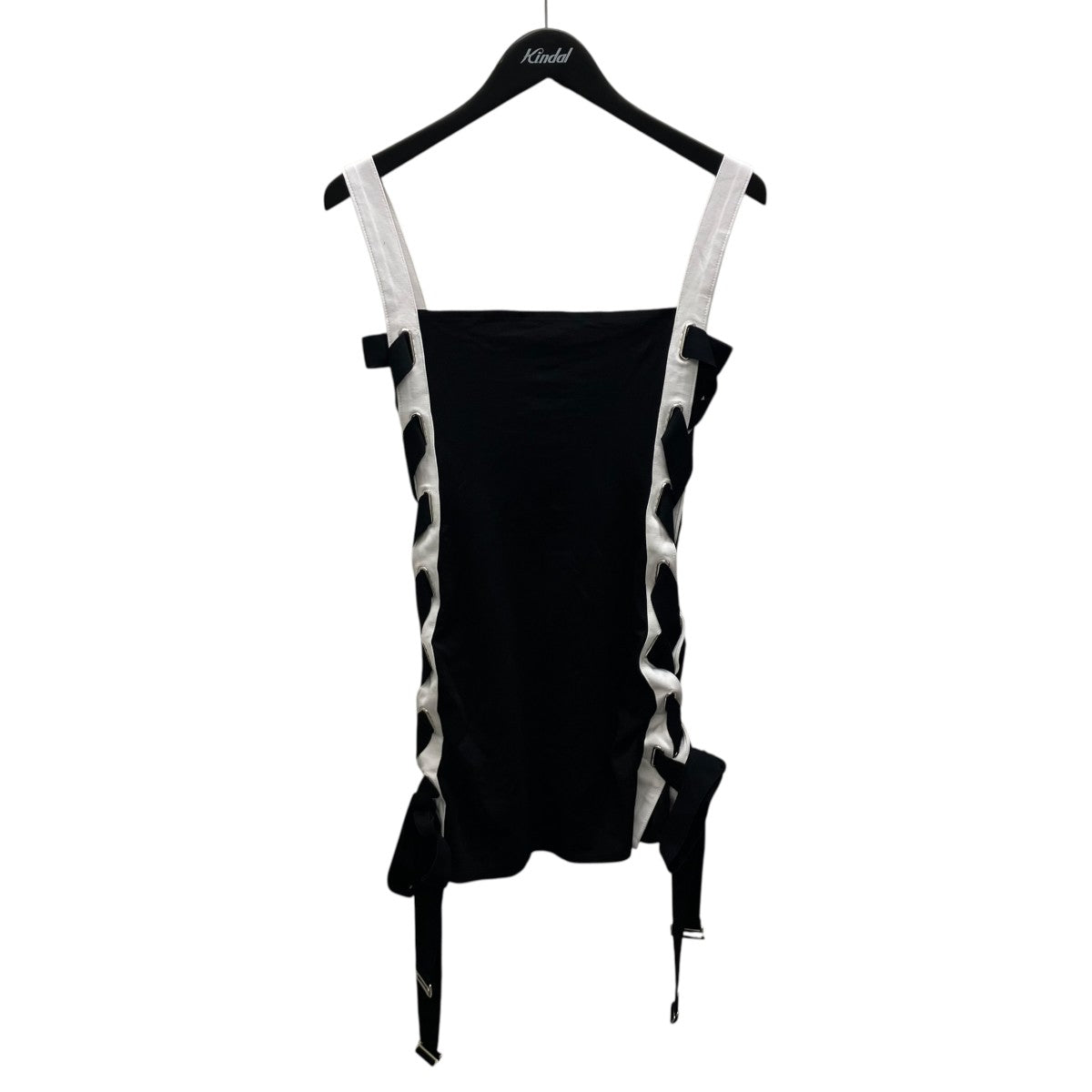 THE RED THREAD S contrast jersey dress mini ノースリーブワンピース 古着・中古-1枚目のアイテム画像