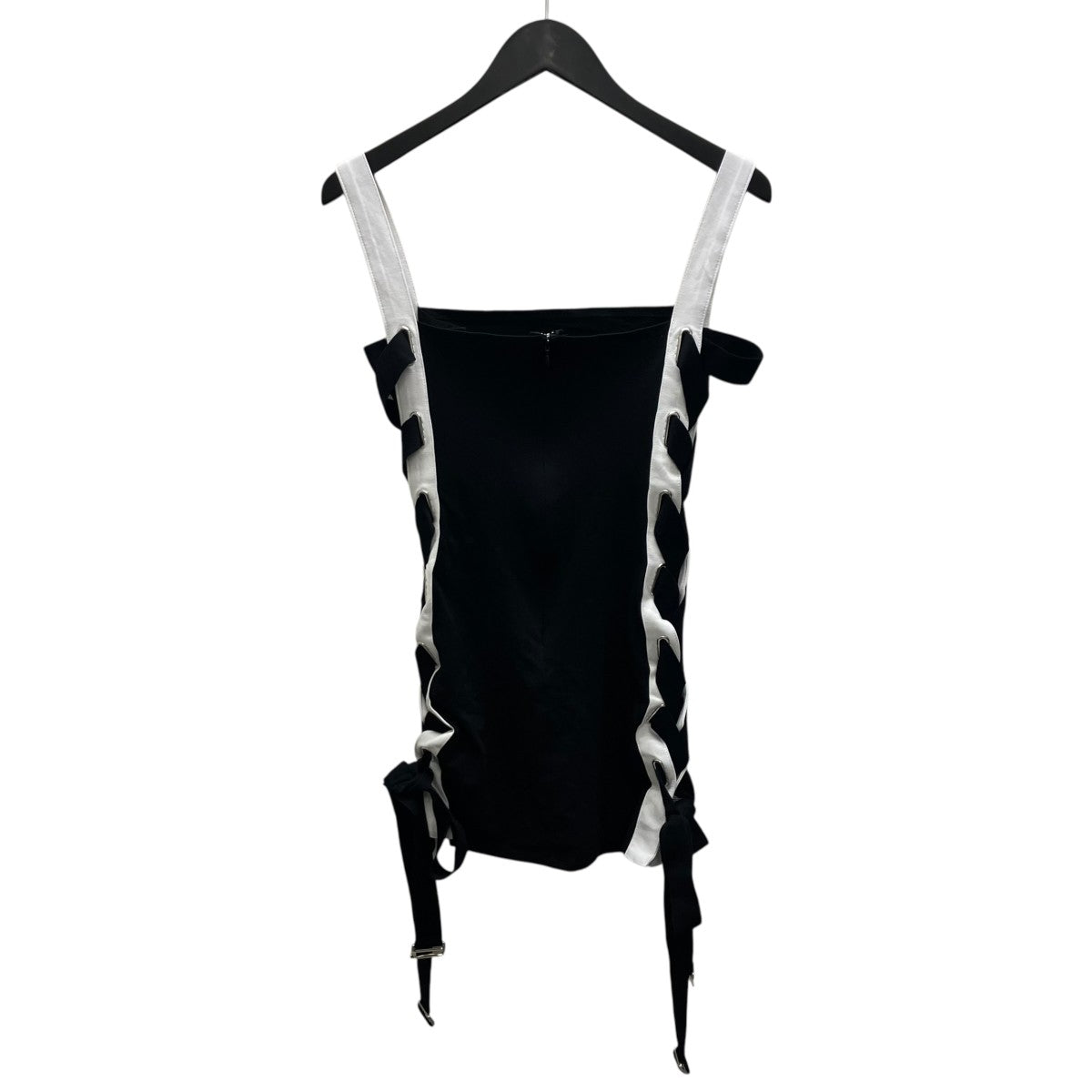 THE RED THREAD S contrast jersey dress mini ノースリーブワンピース 古着・中古-3枚目のアイテム画像