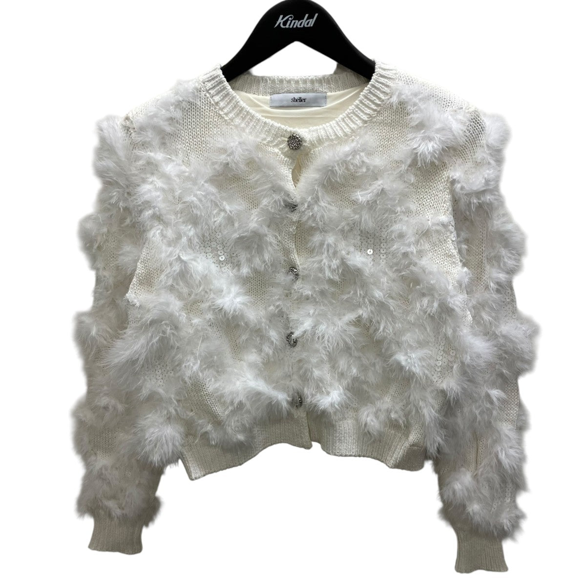 Feather fur cardigan ニットカーディガン