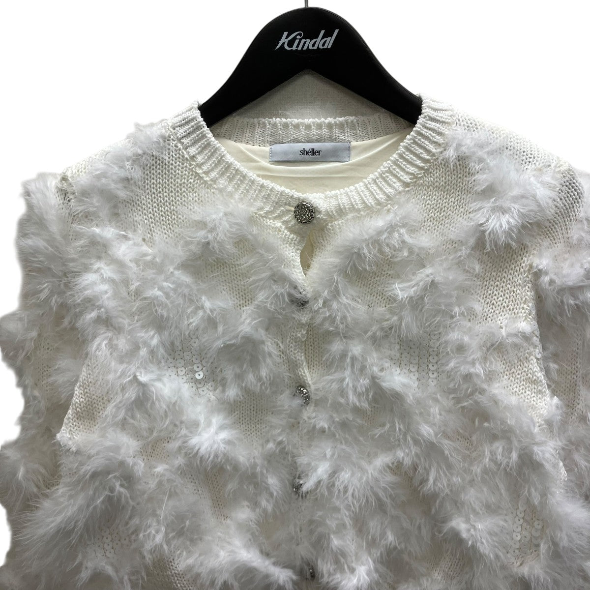 Feather fur cardigan ニットカーディガン
