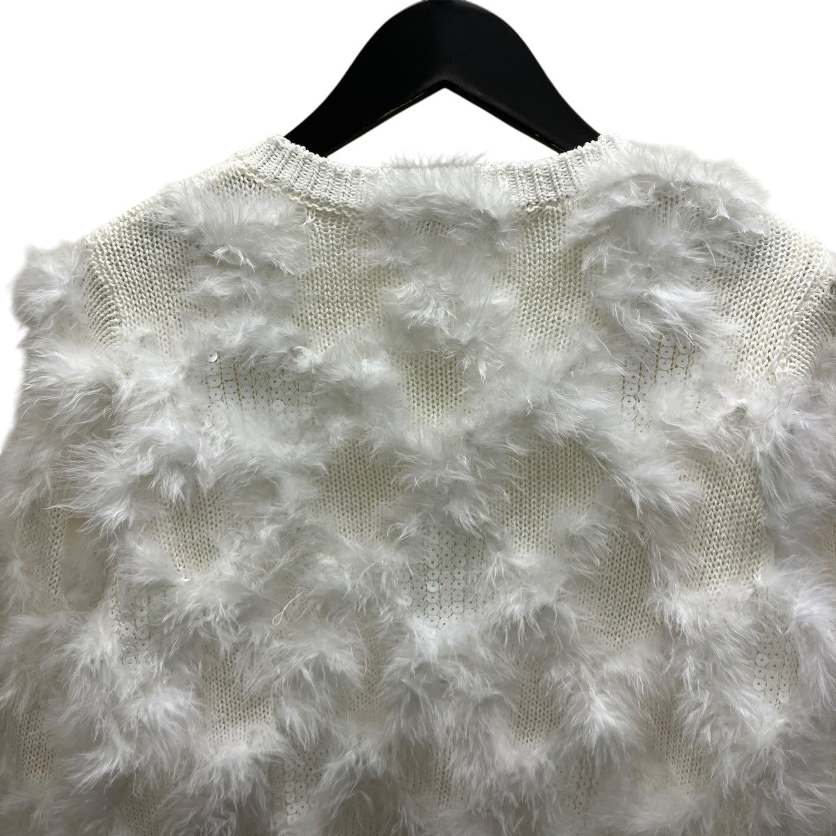 Feather fur cardigan ニットカーディガン