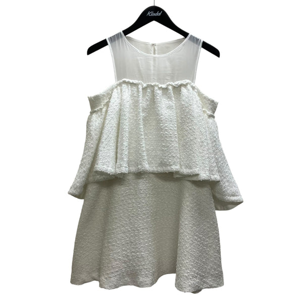 【美品♡】シェリエ sheller スリーブレスフリルブラウス　ホワイト sheller(シェリエ) ノースリーブブラウス SH0250606 ホワイト サイズ