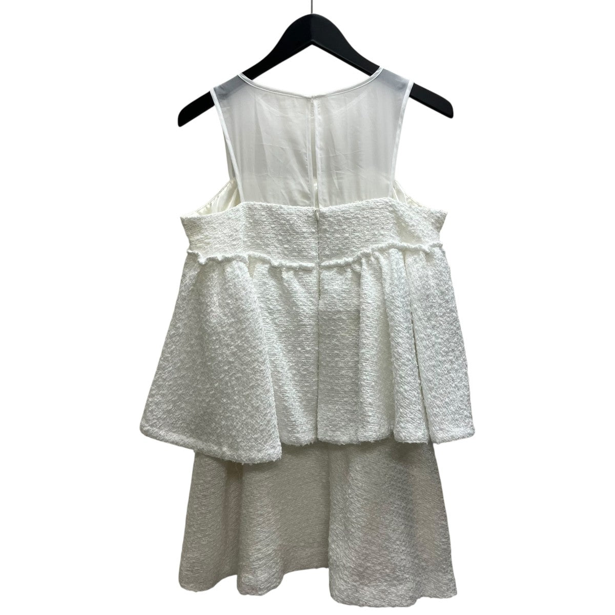 【美品♡】シェリエ sheller スリーブレスフリルブラウス　ホワイト sheller(シェリエ) ノースリーブブラウス SH0250606 ホワイト サイズ