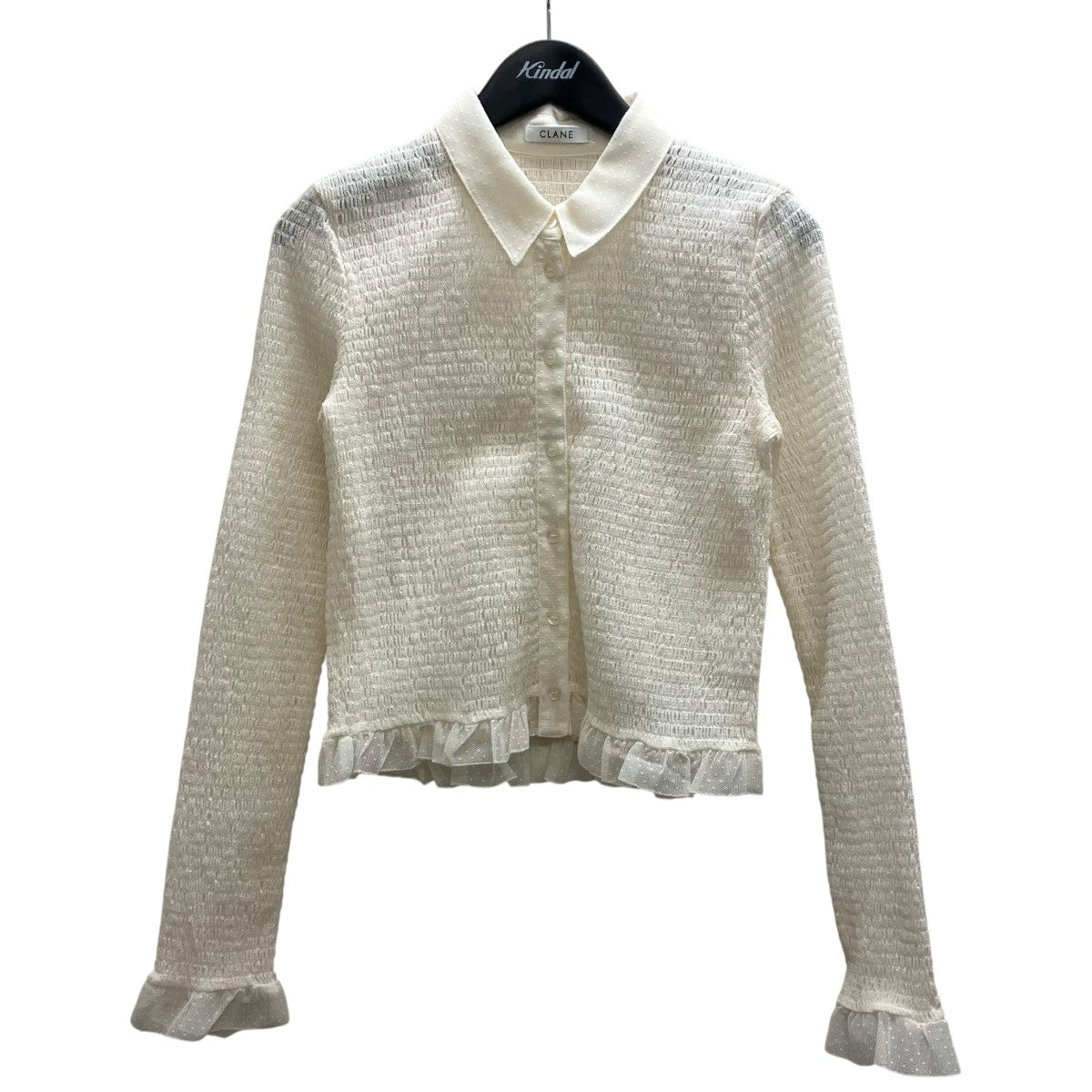 CLANE GATHERED MESH SHIRTS 長袖カットソー 古着・中古-1枚目のアイテム画像