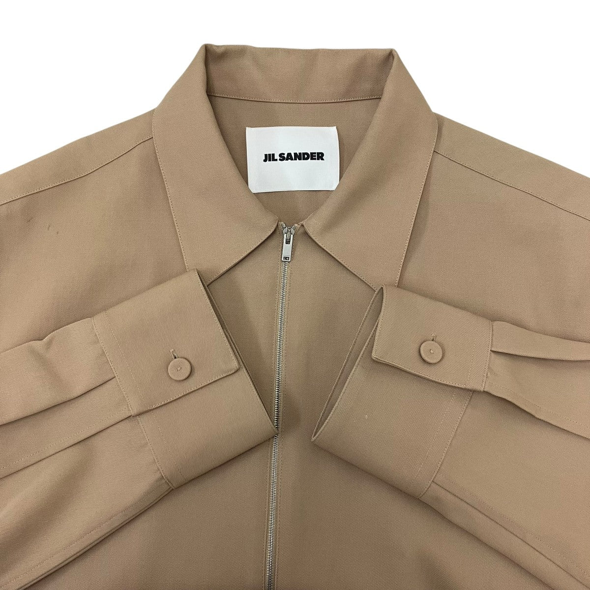 JIL SANDER 24AW SHARP WOOL GABARDINE SHIRT ウールギャバジン ジップアップ シャツジャケット 古着・中古-5枚目のアイテム画像