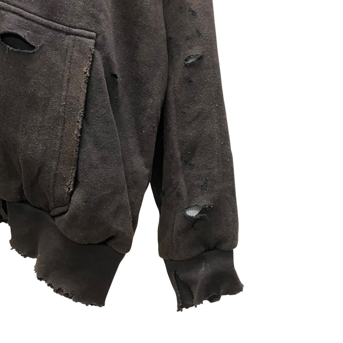 HARD DAMAGED INNER WAFFLE SWEAT PARKAダメージ加工ジップパーカー