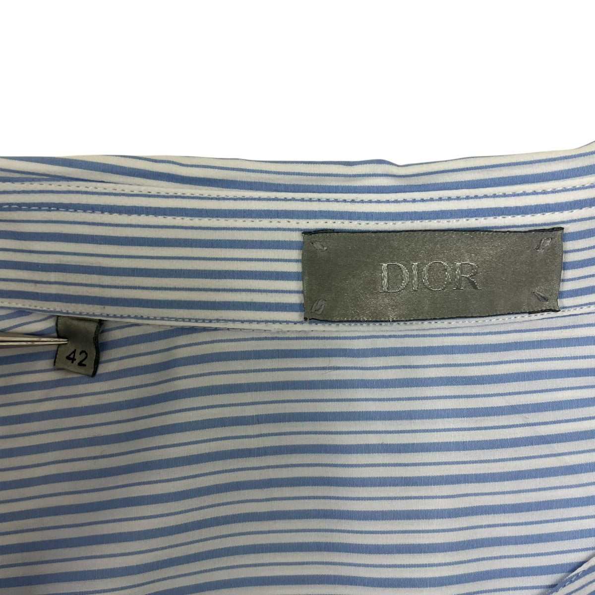 DIOR(ディオール) ストライプシャツ 413C516A5978 ブルー サイズ 42