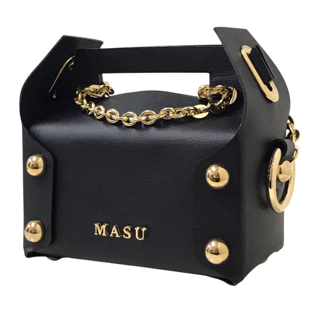 【MASU】26SS LEATHER CAKE BAG ブラック大きいサイズ MASU(エムエーエスユー) 26SS LEATHER CAKE BAG カウレザーケーキ
