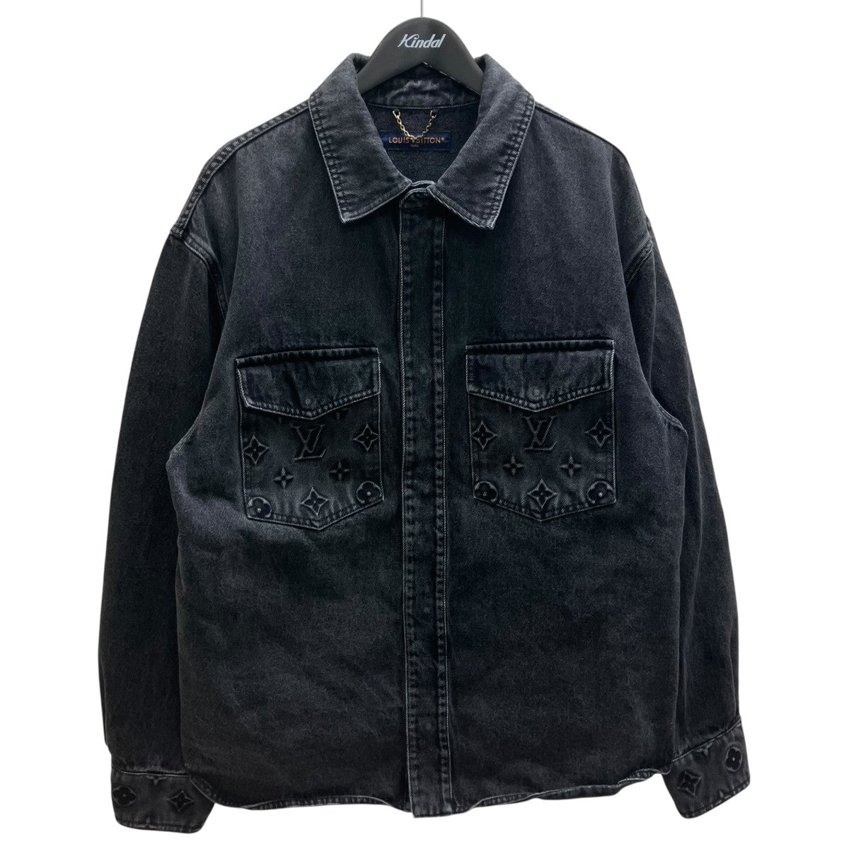LOUIS VUITTON Monogram Emboss Oversized Denim Jacket シャツジャケット 古着・中古-1枚目のアイテム画像