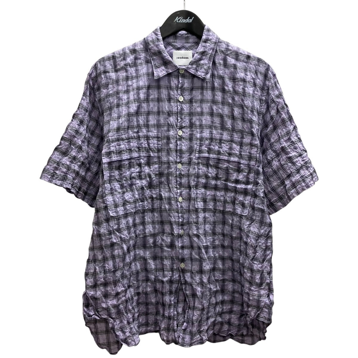 シワ加工チェックシャツ