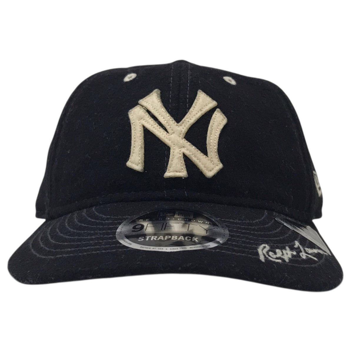 New Era×RALPH LAUREN×new york yankees ウールロゴキャップヤンキース 古着・中古-2枚目のアイテム画像