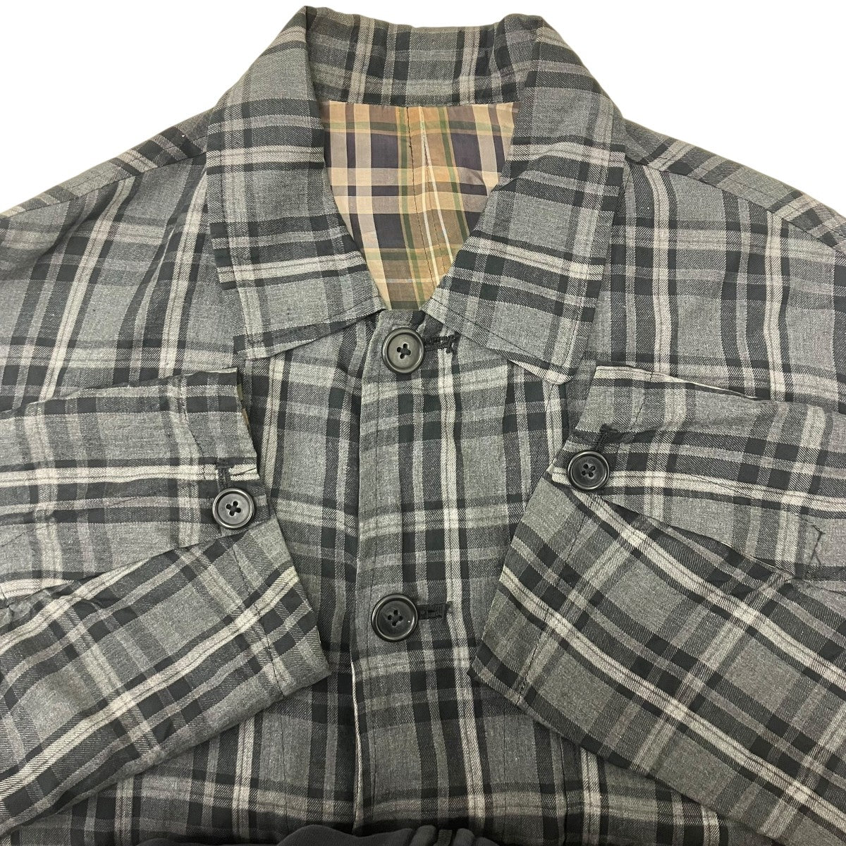 Y’S for men 98SS リバーシブルチェックコート 古着・中古-5枚目のアイテム画像