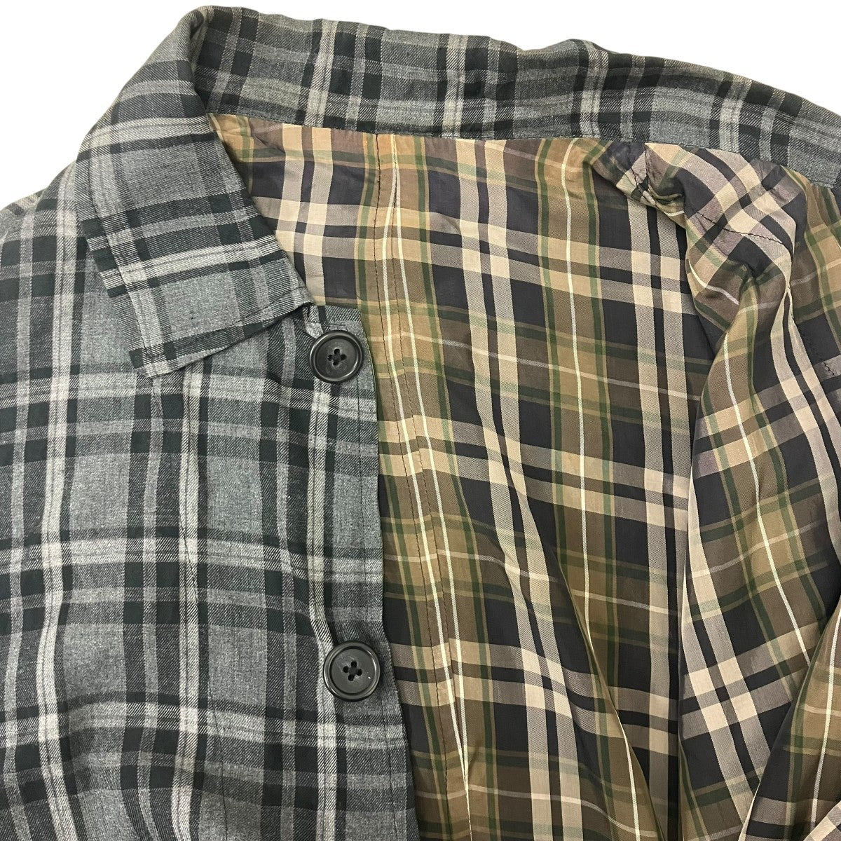 Y’S for men 98SS リバーシブルチェックコート 古着・中古-6枚目のアイテム画像