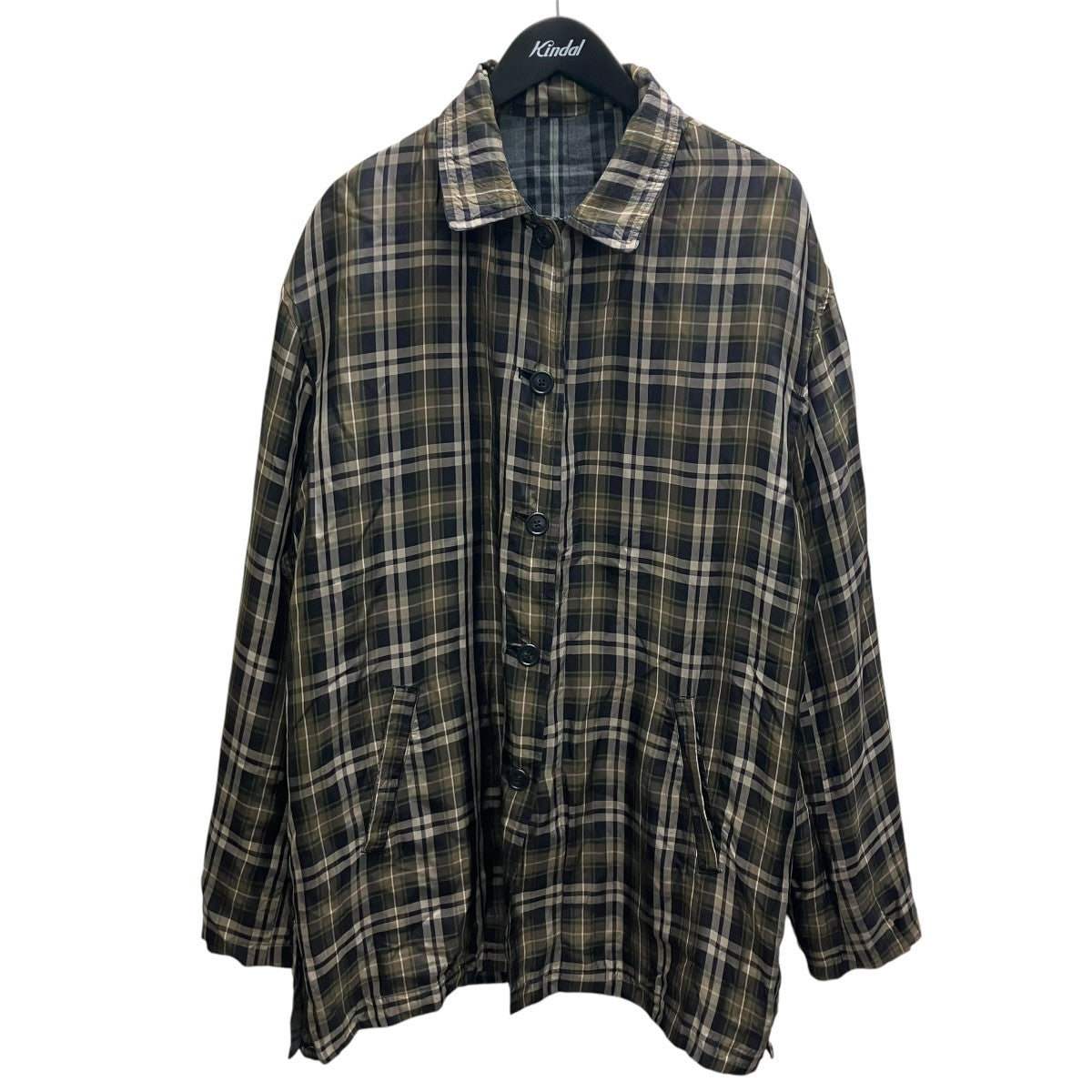 Y’S for men 98SS リバーシブルチェックコート 古着・中古-7枚目のアイテム画像