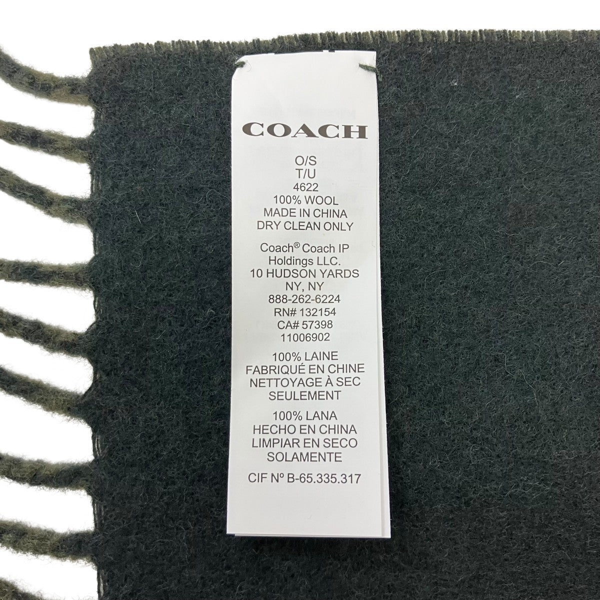 COACH ロゴウールマフラー 古着・中古-5枚目のアイテム画像