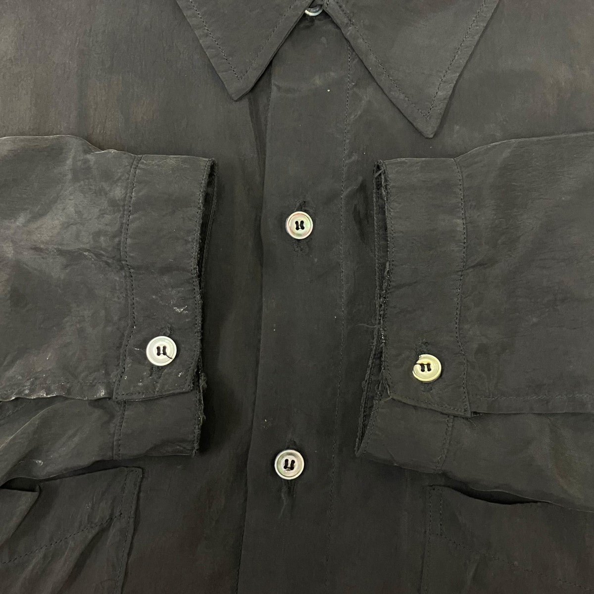 ANCELLM AGING EMBROIDERY SHIRTエンブロイダリーシャツ 古着・中古-4枚目のアイテム画像