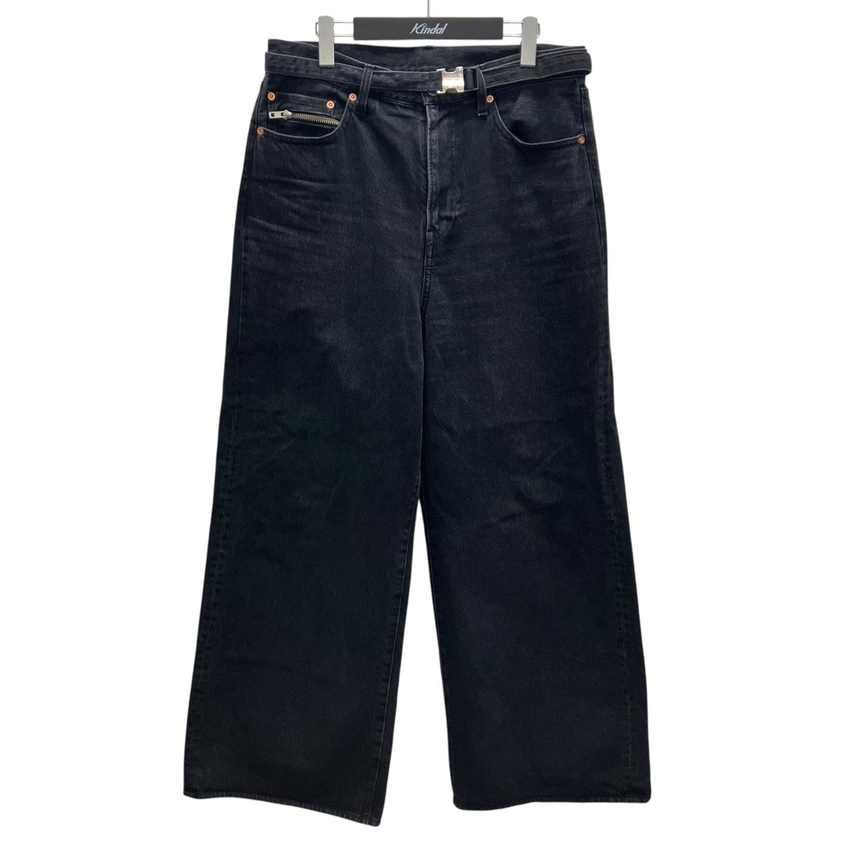 sacai Wide Denim Pants ベルテッドワイドデニムパンツ 古着・中古-1枚目のアイテム画像