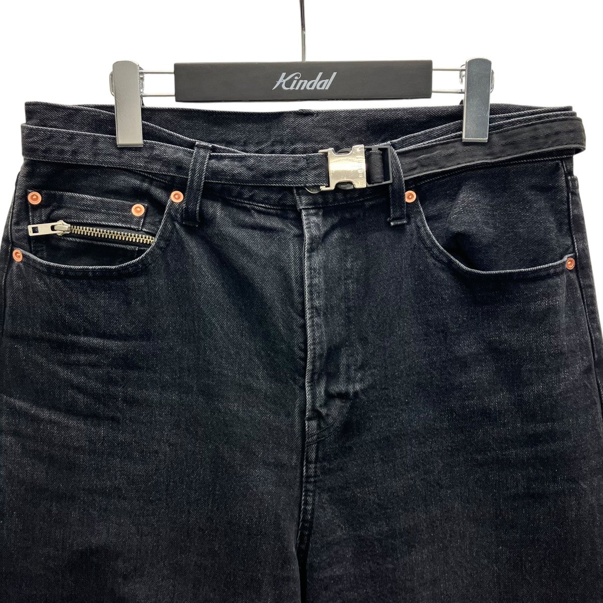 sacai Wide Denim Pants ベルテッドワイドデニムパンツ 古着・中古-2枚目のアイテム画像
