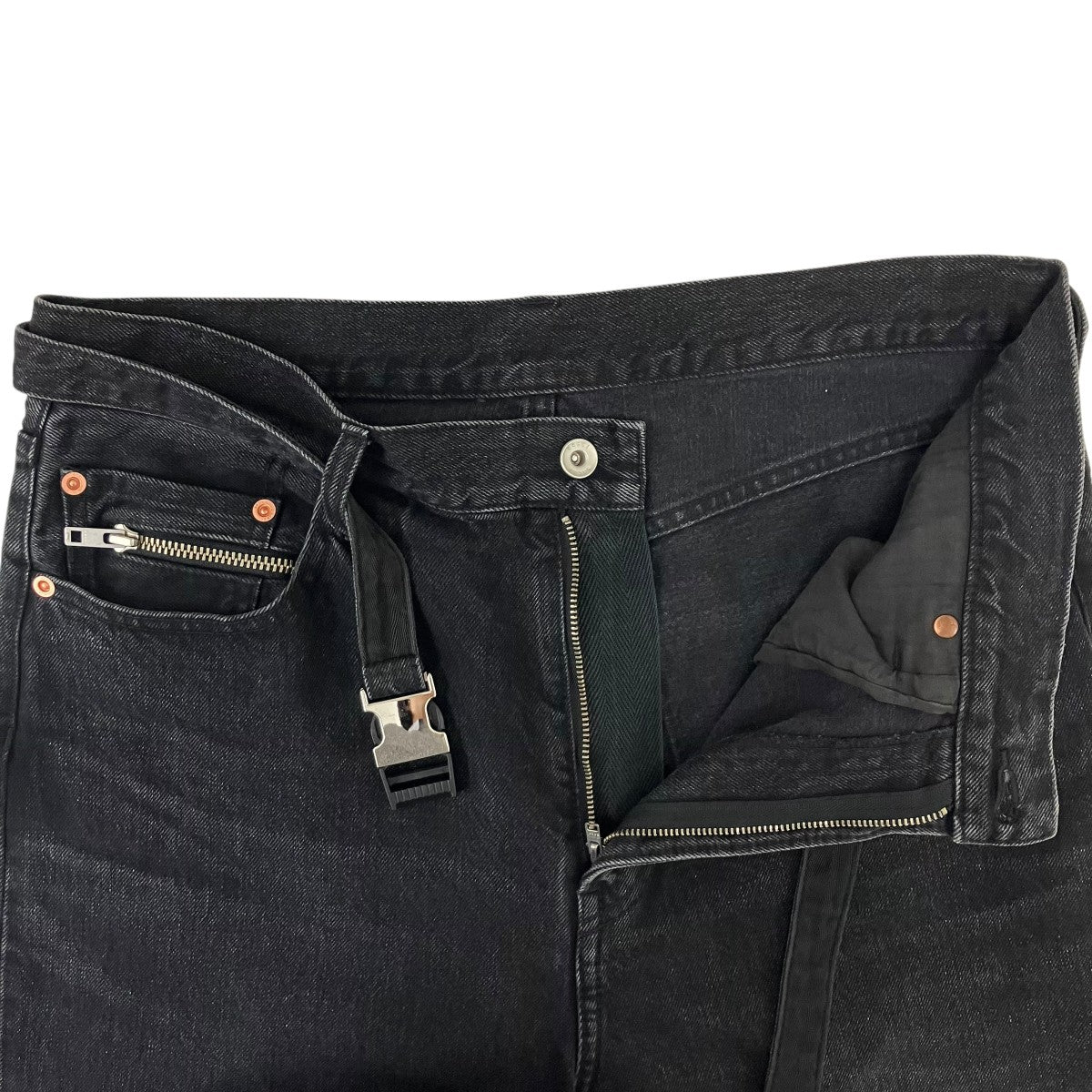 sacai Wide Denim Pants ベルテッドワイドデニムパンツ 古着・中古-5枚目のアイテム画像