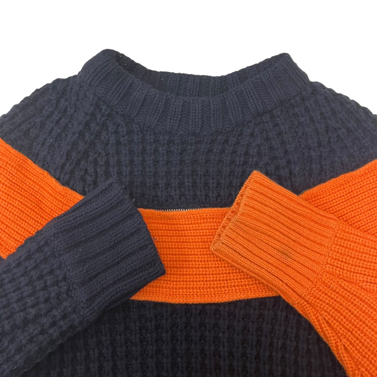 sacai(サカイ) ジップアタッチメントニット 19-04591 ネイビー
