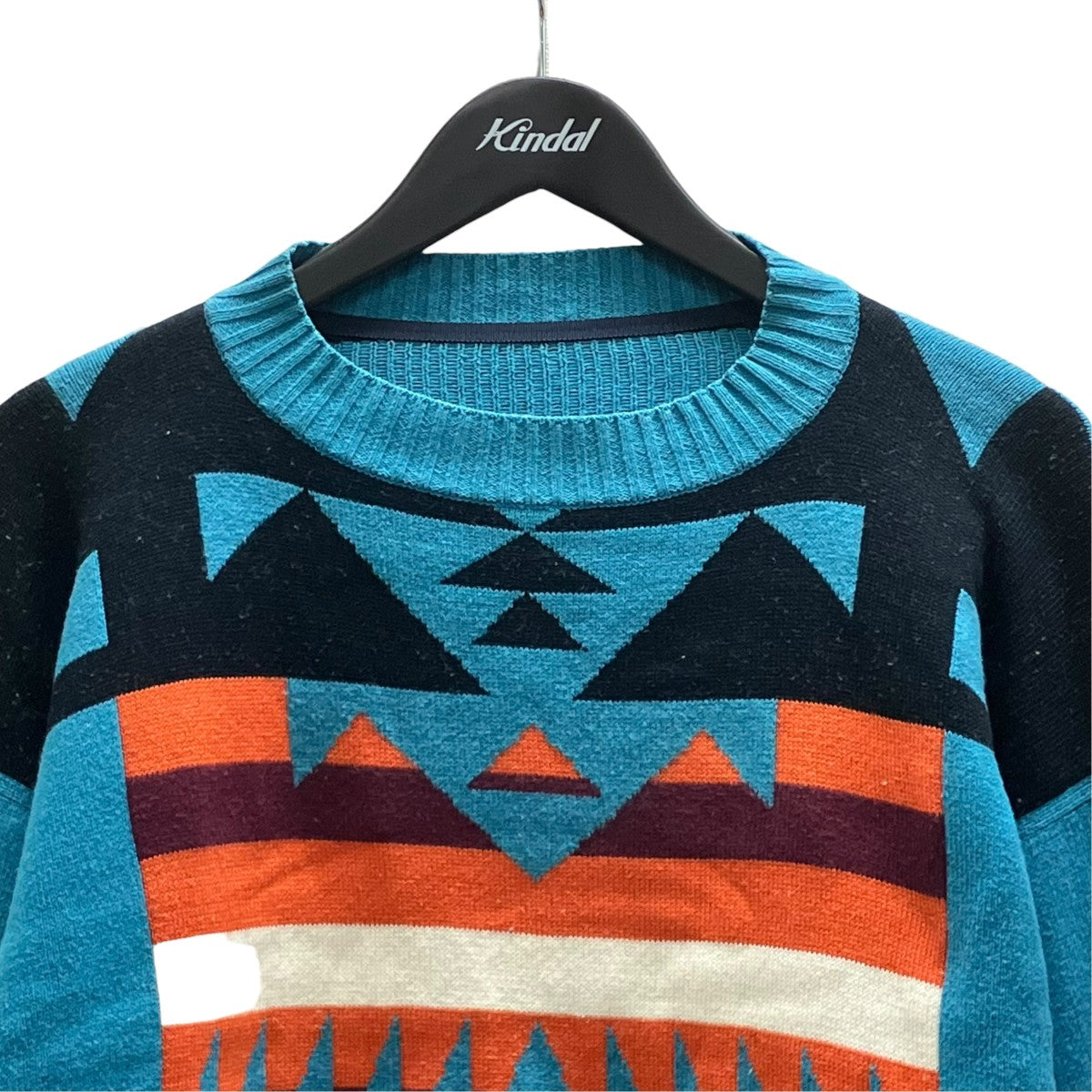 sacai×PENDLETON ネイティブ柄ニット 19-04241 ブルー サイズ 1